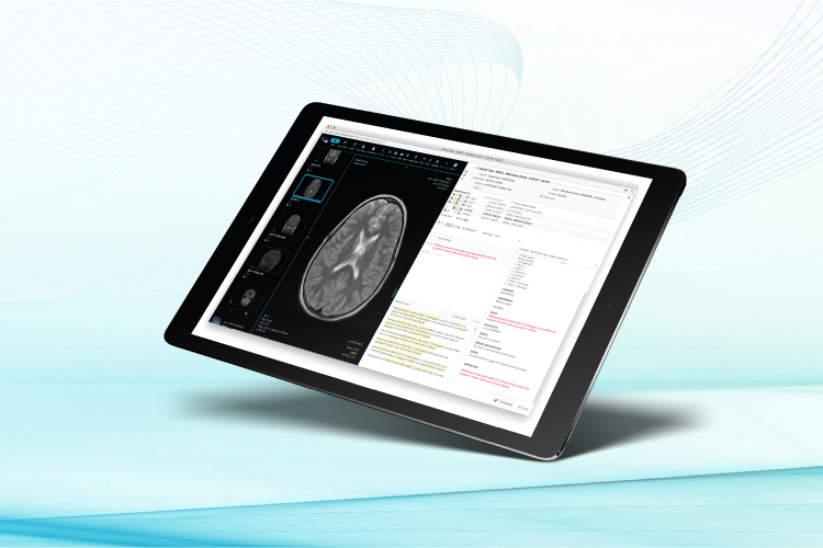 OnePACS Interface on Tablet